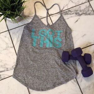 Ransom Gray Tank Top with Teal Print